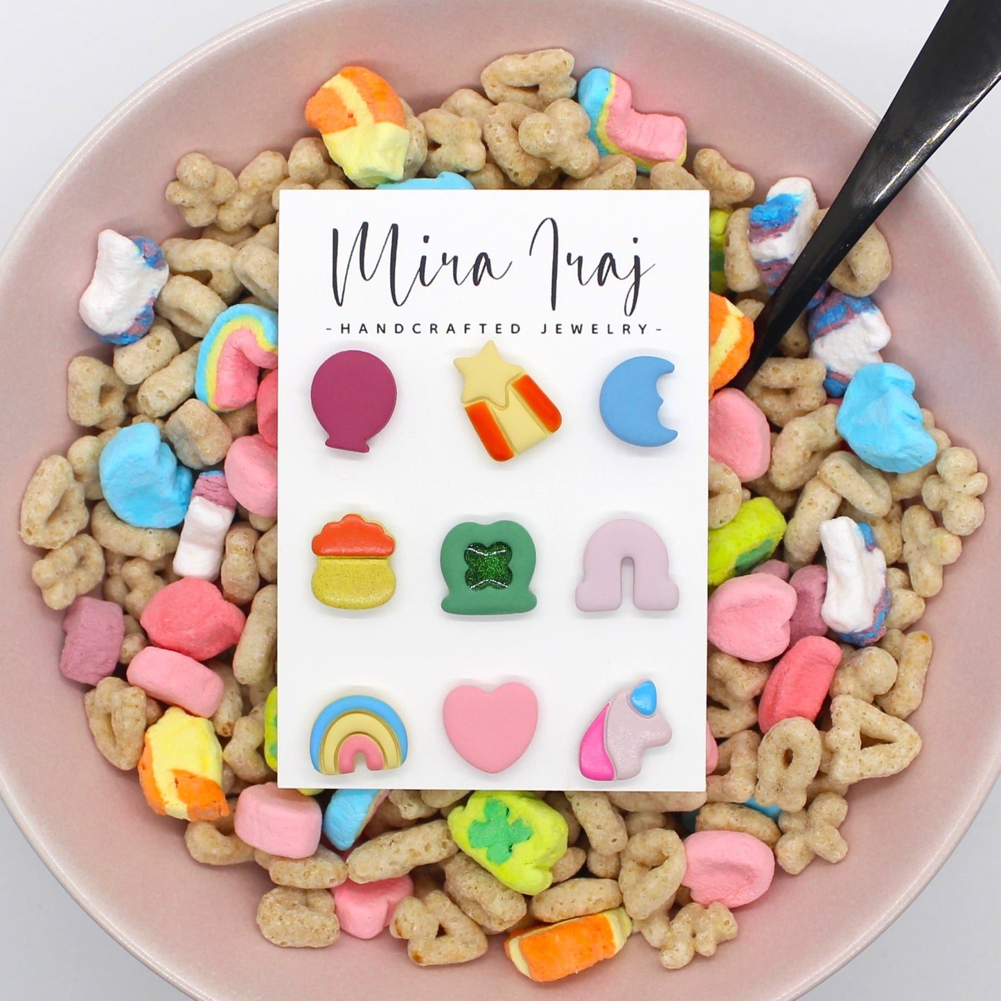 Lucky Charms 3-Pack Studs 💗⭐🍀🦄