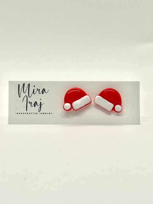 Santa Hat Studs
