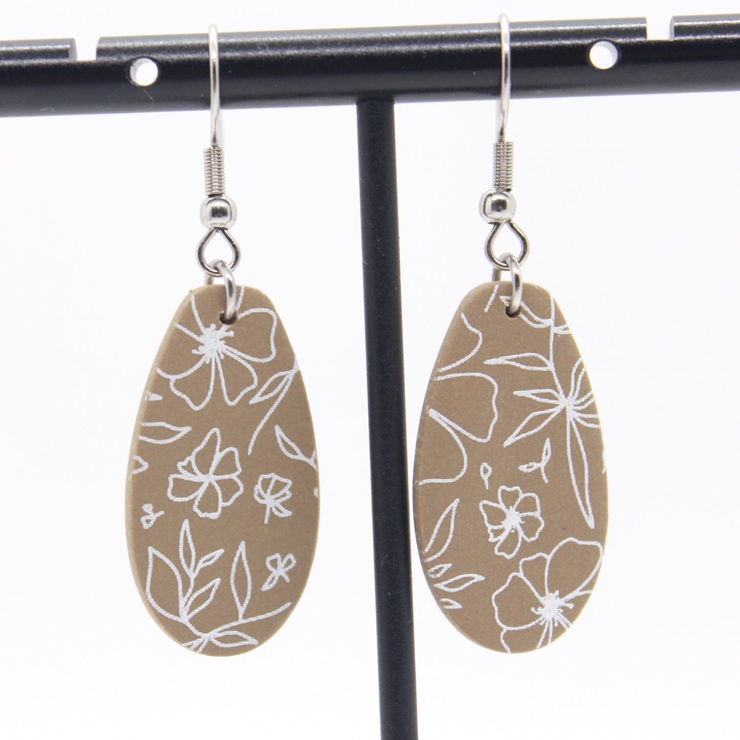 Flowery Leather Dangles